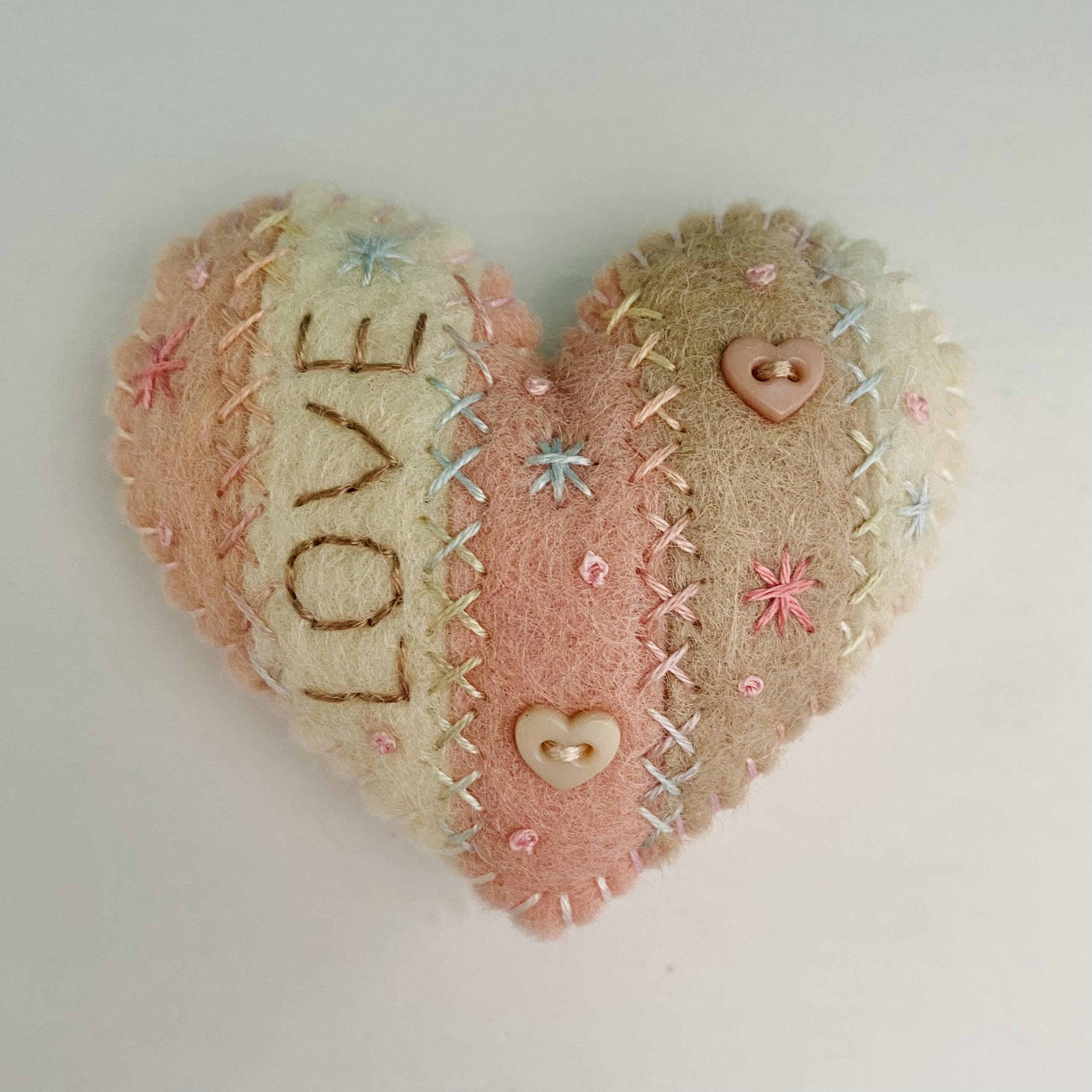 Pocket Heart - Stripey (6cm)