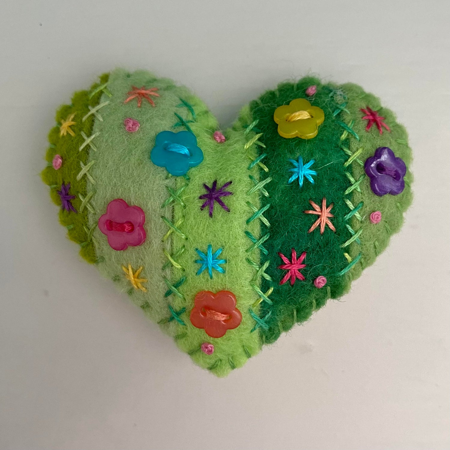 Pocket Heart - Stripey (6cm)