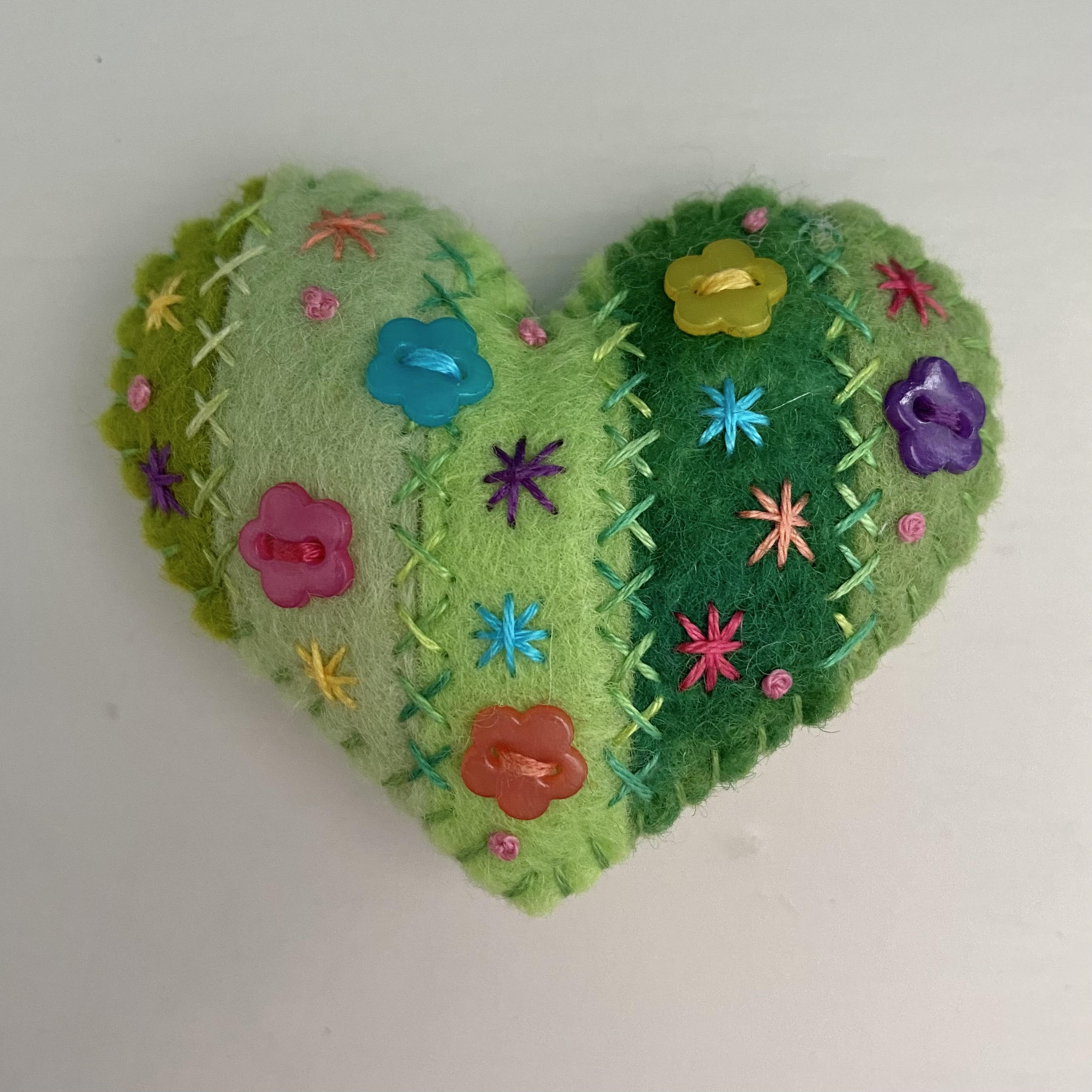 Stripey Pocket Heart - 6cm