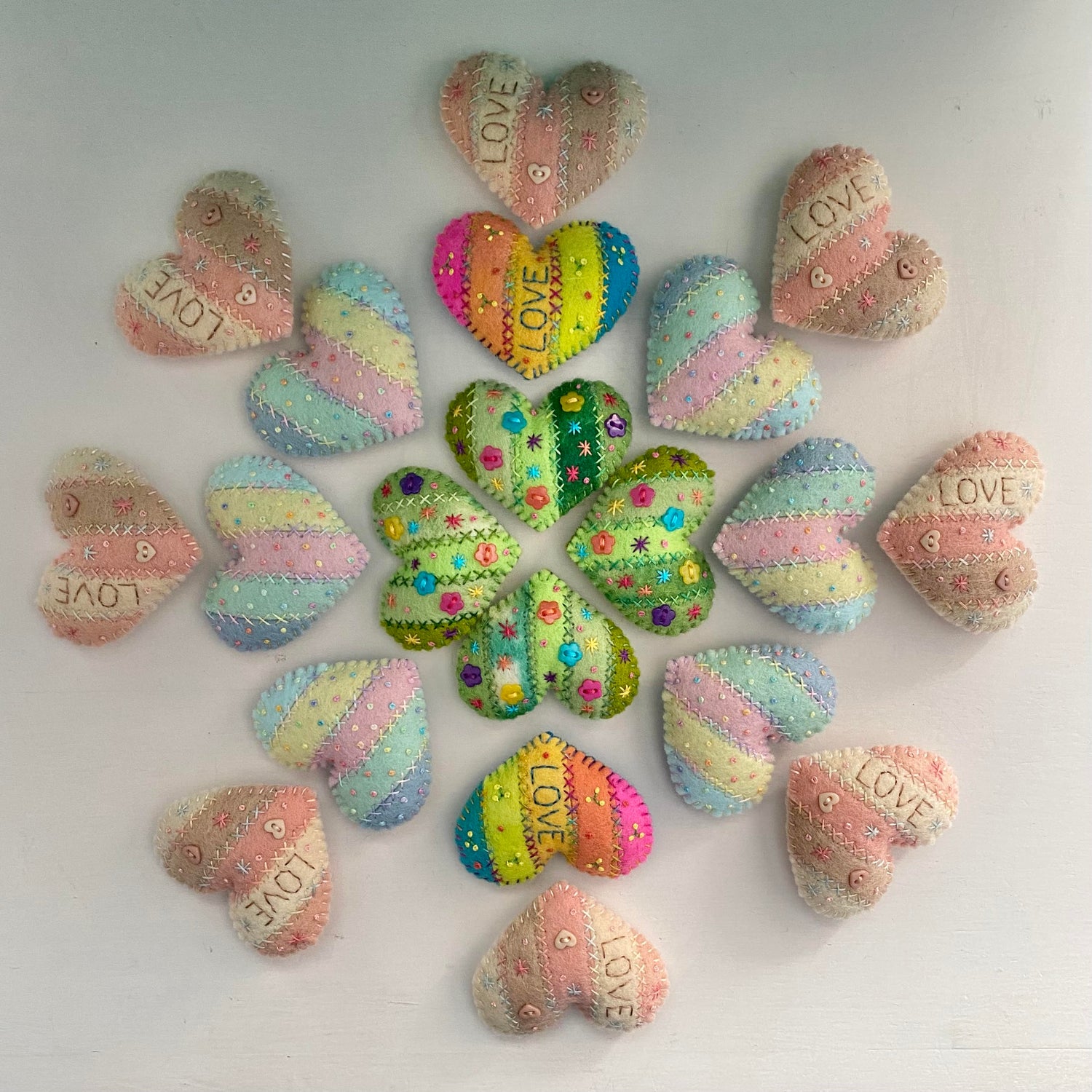 Pocket Heart - Stripey (6cm)