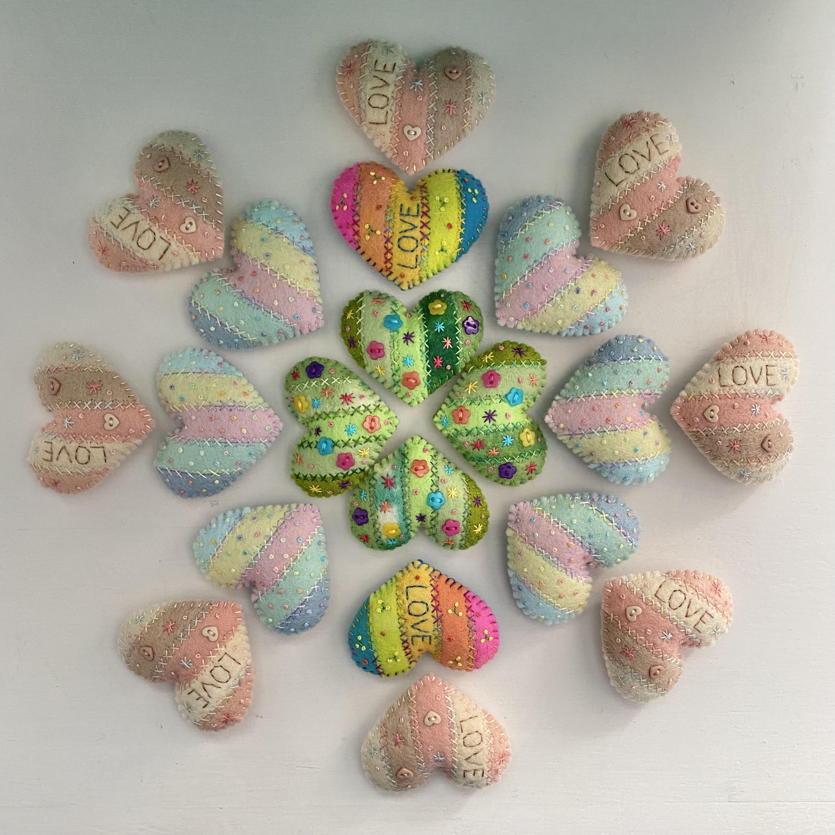 Pocket Heart - Stripey (6cm)