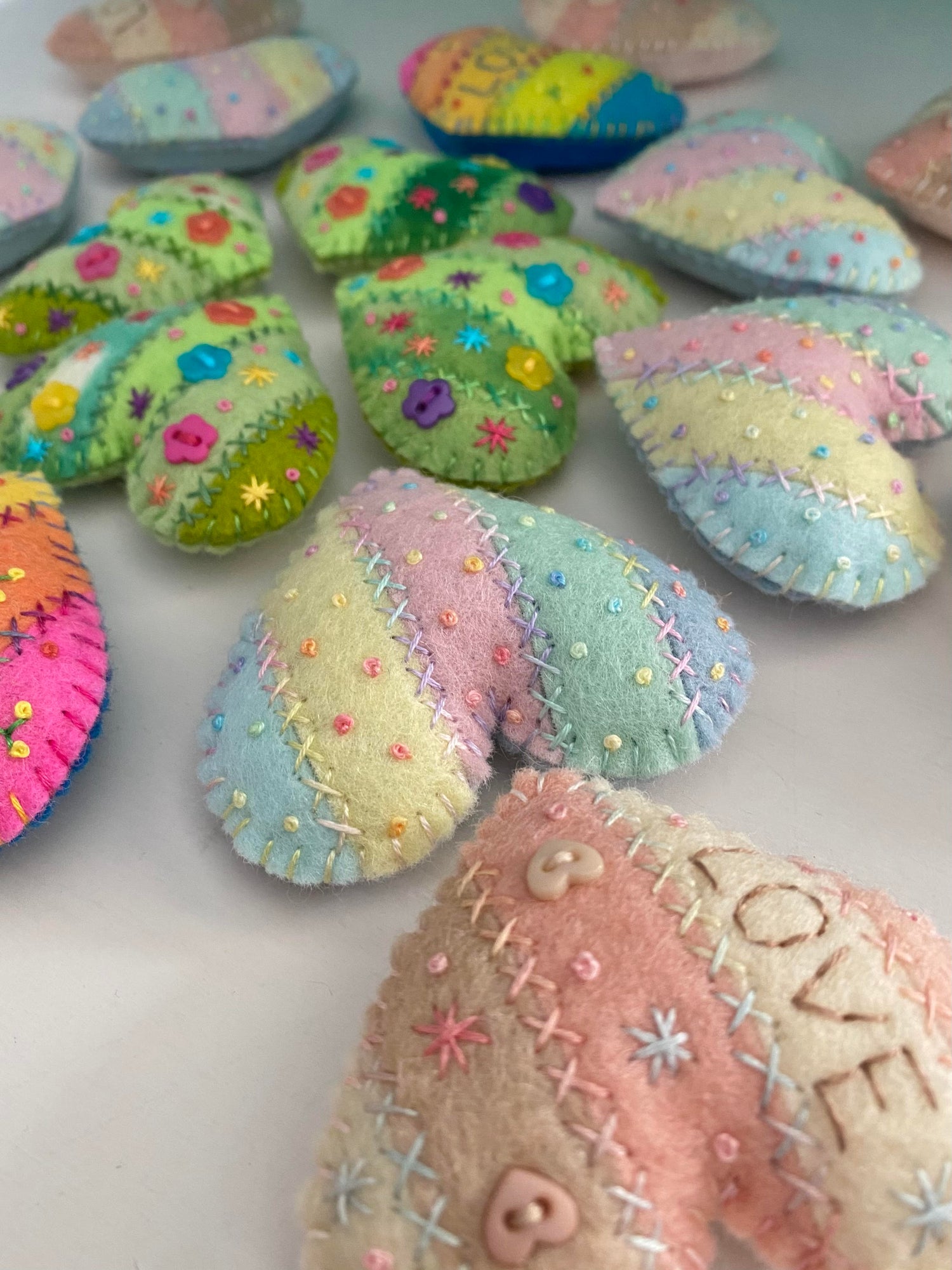 Pocket Heart - Stripey (6cm)