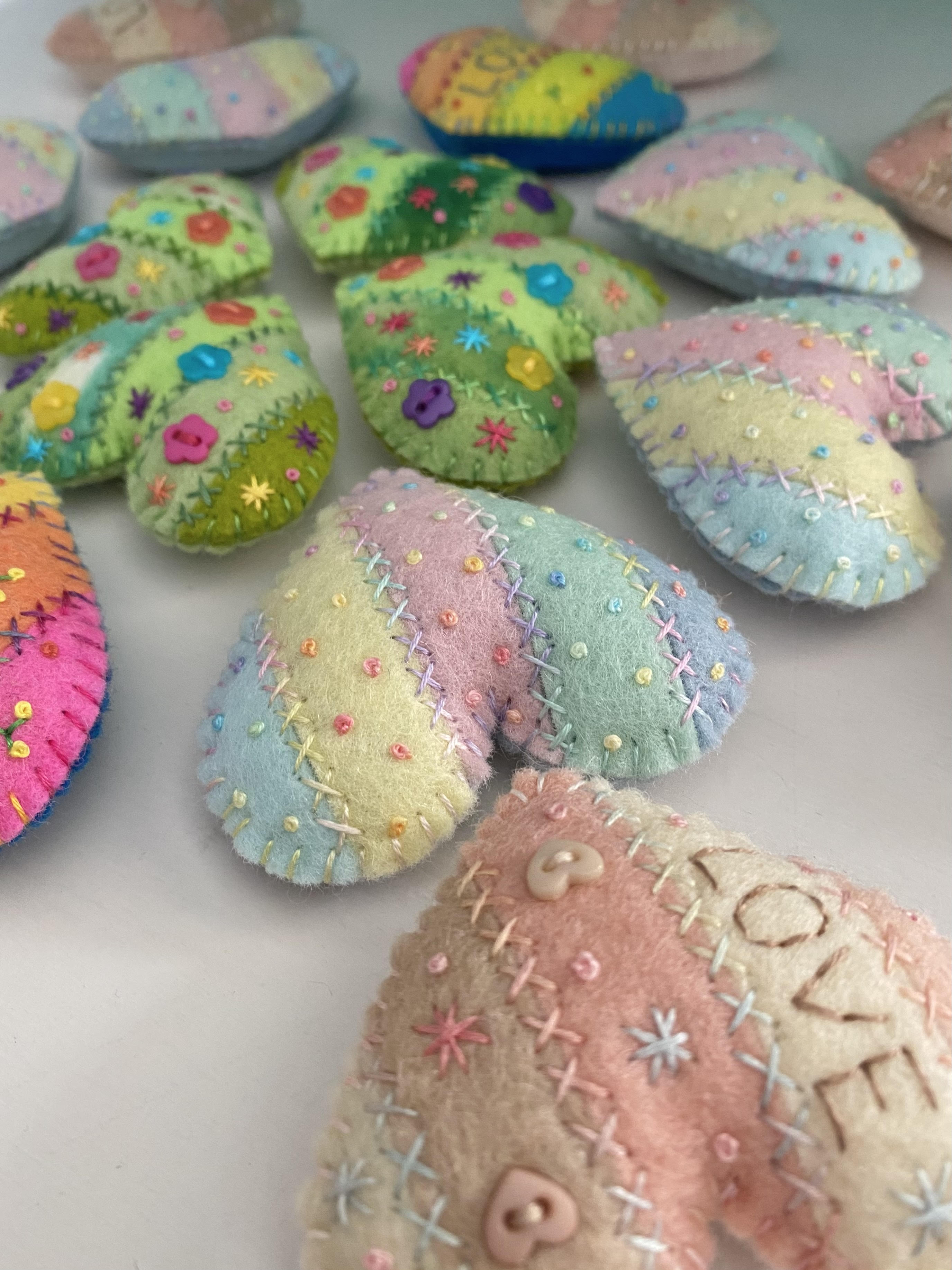 Pocket Heart - Stripey (6cm)