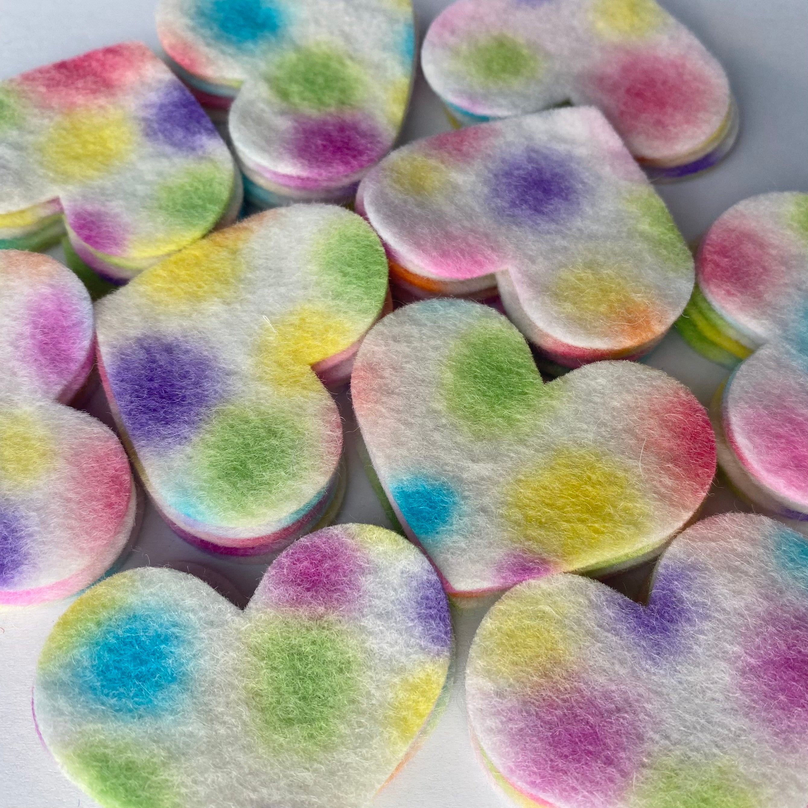 Pre-Cut Hearts (50) - HAND-DYED