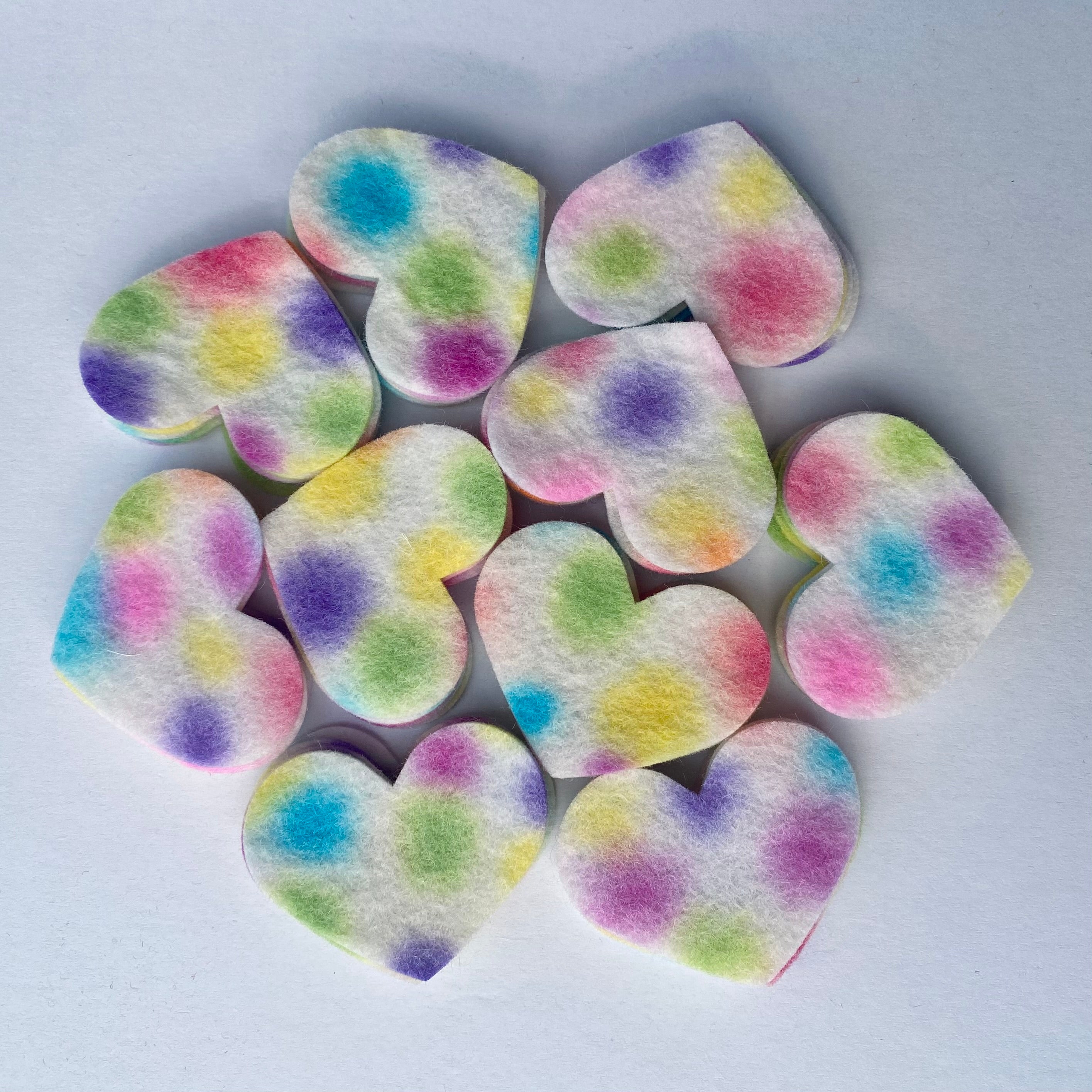 Pre-Cut Hearts (50) - HAND-DYED