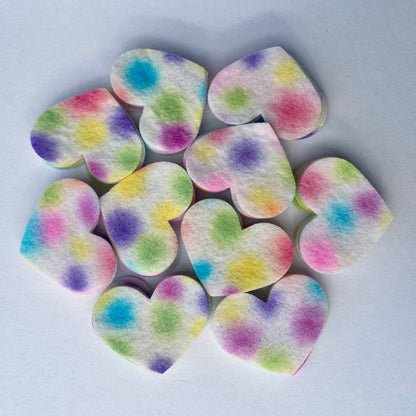 Pre-Cut Hearts (50) - HAND-DYED