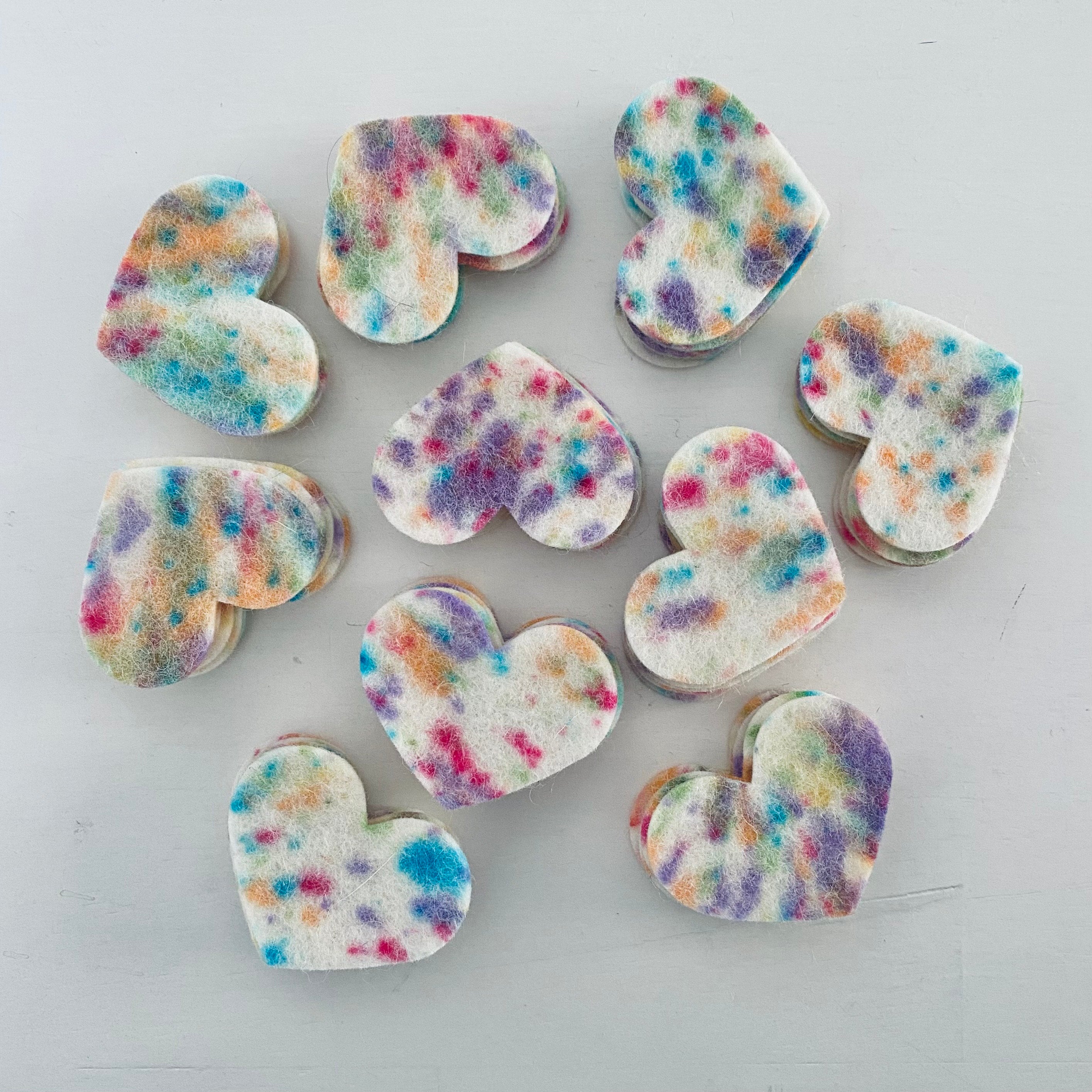 Pre-Cut Hearts (50) - HAND-DYED