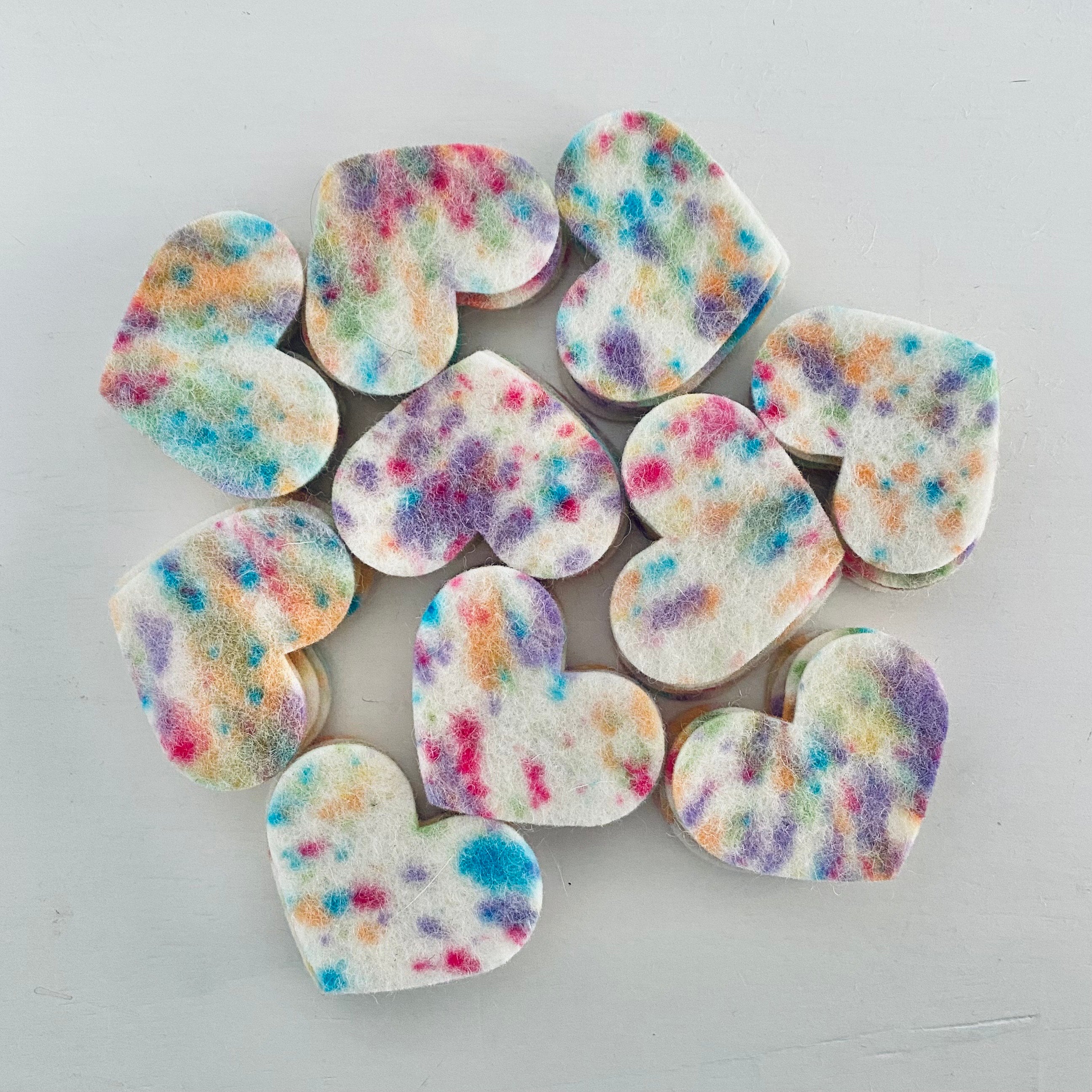 Pre-Cut Hearts (50) - HAND-DYED