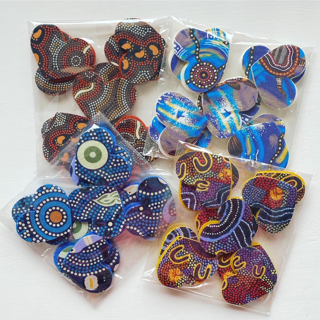 Pre-Cut Hearts - ABORIGINAL ART PRINTS Fabric