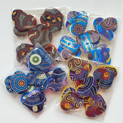 Pre-Cut Hearts - ABORIGINAL ART PRINTS Fabric