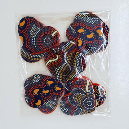 Pre-Cut Hearts - ABORIGINAL ART PRINTS Fabric